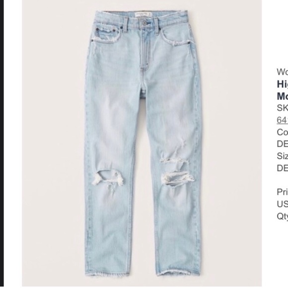 AF High Rise Mom Jeans Sz 26/2 - Picture 1 of 5